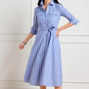 Talbots Blue and White Asymmetrical Dress